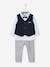 Festliches Jungen Baby-Set: Hemd, Hose, Weste & Fliege Oeko-Tex, Bundweite verstellbar blau/nachtblau/grau 3