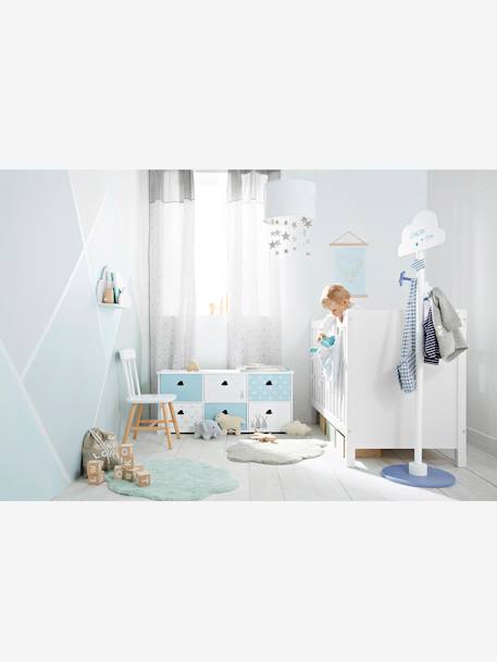 Kinderzimmer Teppich WOLKE graublau+hellgrau+pudrig rosa+salbeigrün+senfgelb 6