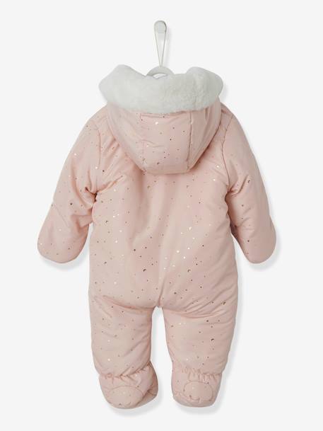 Baby Winter-Overall mit Recycling-Polyester, gefüttert - pfirsich bedruckt - 2