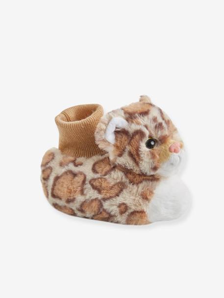 Jungen Baby Plüsch-Hausschuhe, Leopard - beige leopard - 1