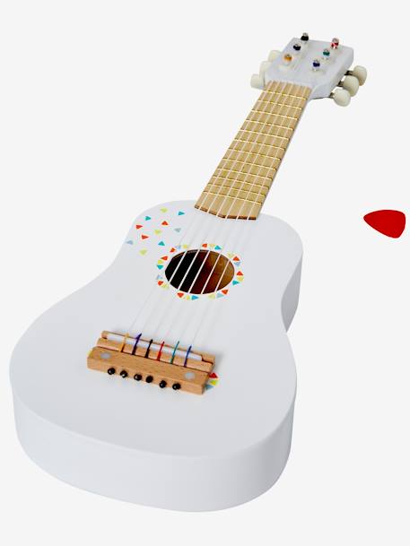 Holz-Gitarre für Kleinkinder FSC® hellbeige/pandafreunde+weiß/bunte dreiecken 9