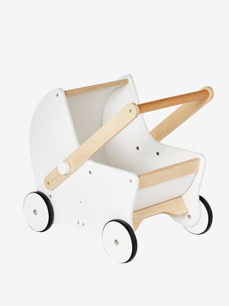 2-in-1 Puppen-Kinderwagen, Lauflernwagen Holz FSC® - weiß/natur petite maison - 3