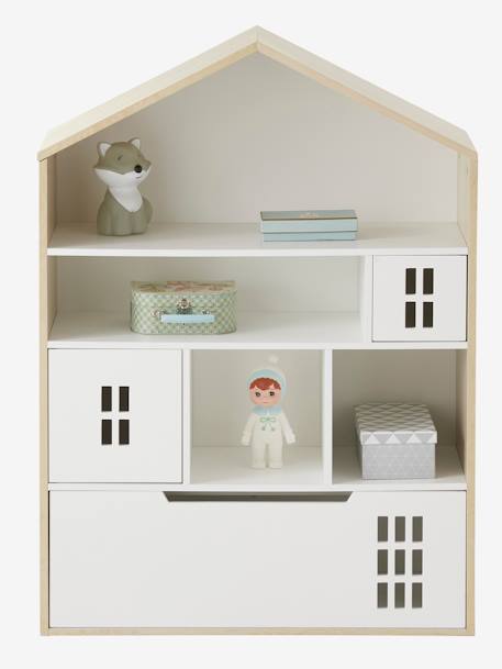 Kinder Schrank MAISON, Hausform natur/weiß 3