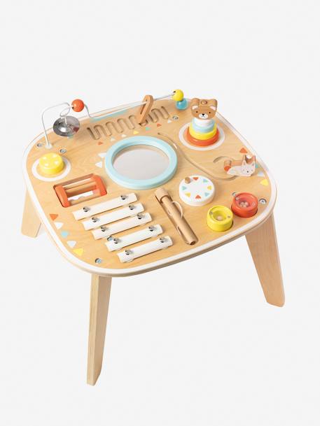 Baby Spieltisch mit Musikinstrumenten, Holz FSC® natur/mehrfarbig+rosa 4