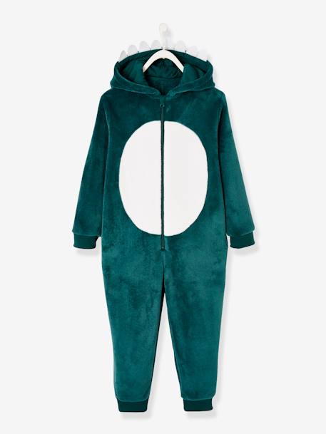 Plüsch-Overall, Onesie DINOSAURIER dunkelgrün 4