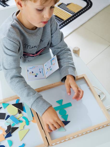 Kinder Spielbox mit Magnet-Klötzen, Holz FSC® - mehrfarbig - 1