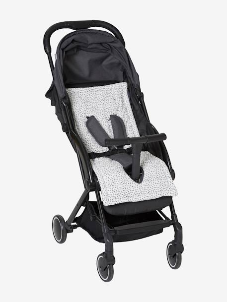 Kinderwagen-Sitzauflage Oeko-Tex - wollweiß/anthrazit - 1