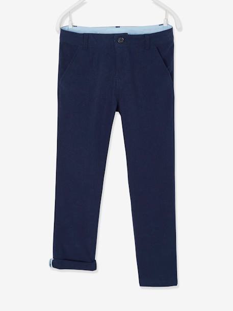 Festliche Jungen Chinohose, Bundweite verstellbar blau+hellbeige+marine+salbeigrün 13