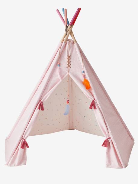 Kinder Spielzelt PETITE SIOUX, wendbares Tipi mit Holzstangen, FSC® rosa/wollweiß bedruckt 5