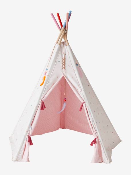 Kinder Spielzelt PETITE SIOUX, wendbares Tipi mit Holzstangen, FSC® rosa/wollweiß bedruckt 4