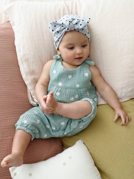 Mädchen Baby Overall, bestickte Motive dunkelbraun+graugrün bedruckt+hellrosa+wollweiß 5