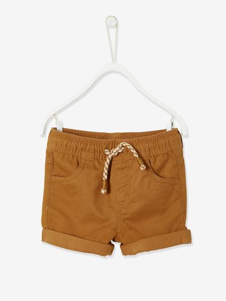 Jungen Baby Shorts mit Dehnbund Oeko-Tex - beige+camelfarben+graugrün - 5