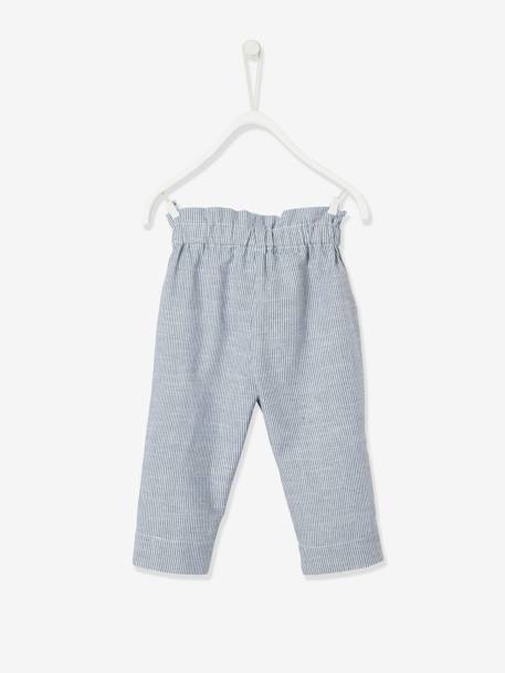 Mädchen Baby Hose, Dehnbund - blau gestreift - 4