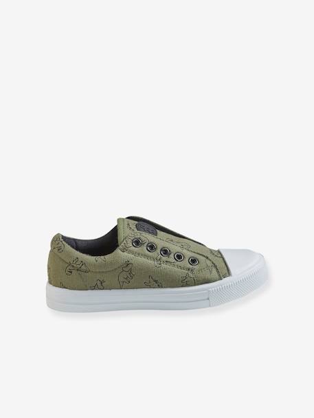 Jungen Stoff-Sneakers mit Gummizug - blau/senfgelb+grau+khaki dinos - 21