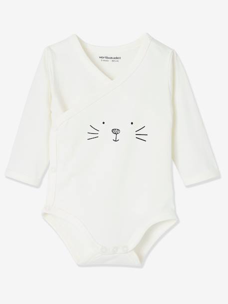 5-teiliges Baby-Set mit Beutel, Print mit Katze oder Hund Oeko Tex wollweiß katze/nachtblau gestr 9