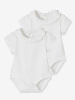 Babymode-Bodys-2er-Pack Baby Kurzarm-Bodys, Rüschenkragen Oeko-Tex