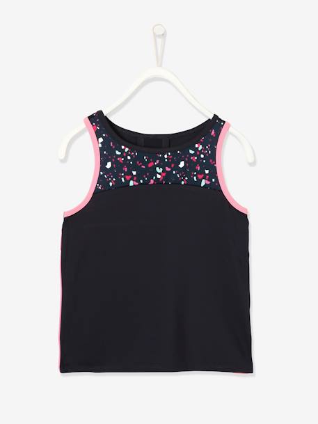 Mädchen Sport-Top - anthrazit gesprenkelt/rosa+rosa/grau/anthrazit - 1