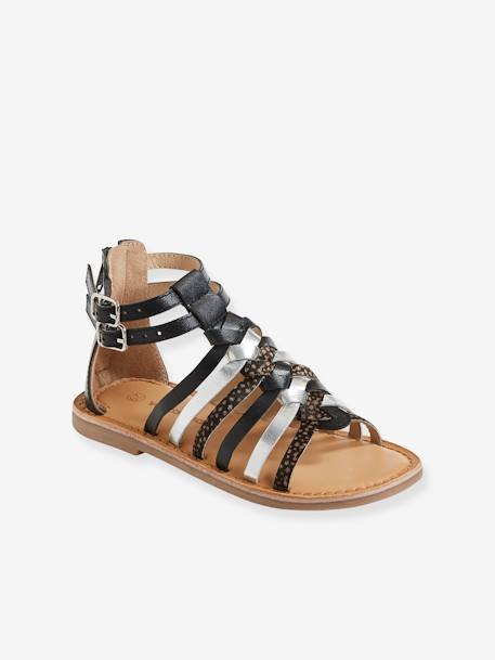 Mädchen Römersandalen gold+schwarz+silber/mehrfarbig 11