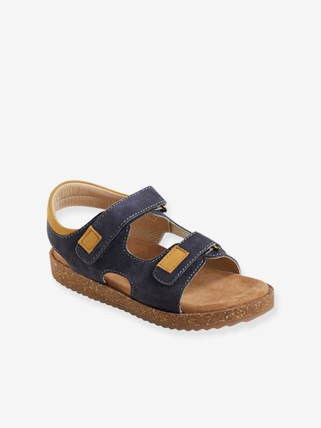 Jungen Sandalen - grau+marine/hellbraun+taupe - 9