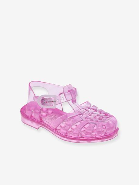 Mädchen Badesandalen SUN Meduse bonbon rosa+gelb glitzer+grau glitzer+rosa glitzer 20