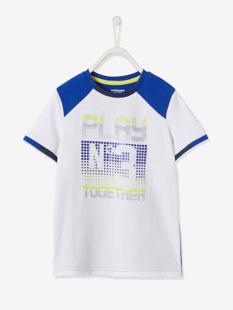 Jungen Sport T-Shirt, Funktionsmaterial  Oeko-Tex weiß/blau 1