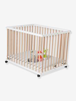 Babyartikel-Laufställe-Baby Laufgitter aus Holz, klappbar und 3-fach verstellbar