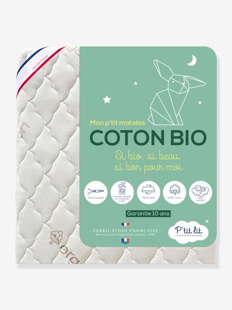 Baby Matratze mit Bio-Baumwolle COTON BIO P'TIT LIT - weiß - 3