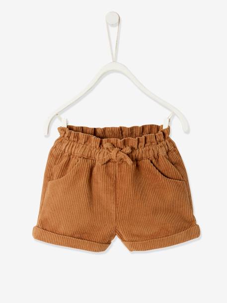 Mädchen Baby Cord-Shorts karamell+marine+pudrig rosa 3