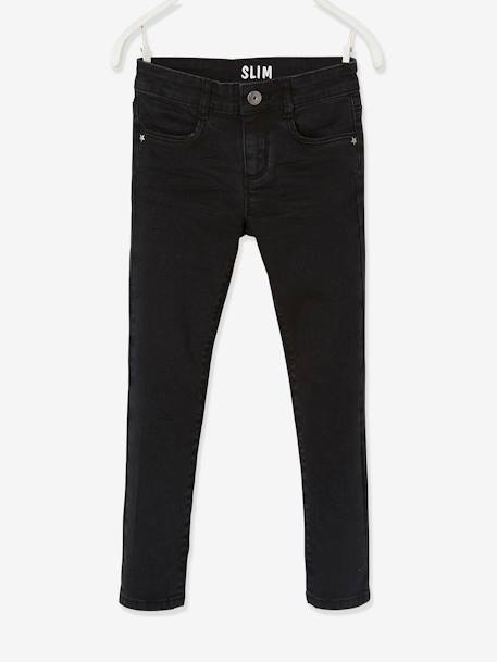 Mädchen Slim-Fit-Jeans WATERLESS, Hüftweite COMFORT Oeko-Tex, Bundweite verstellbar schwarz 2