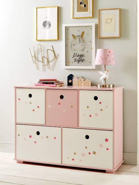 Kinder Sideboard FEENZAUBER rosa/sterne 1