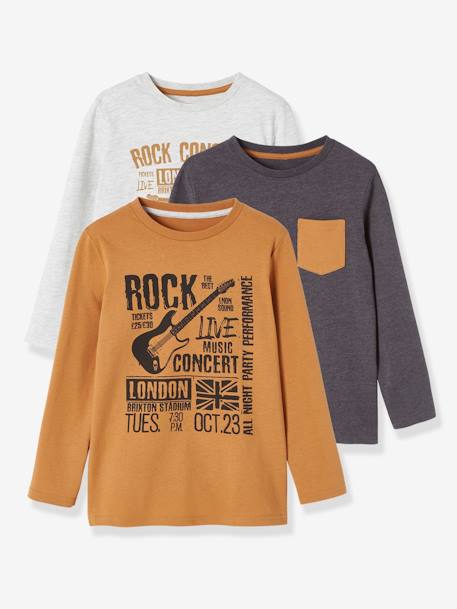 3er-Pack Jungen Shirts BASIC - pack camelfarben - 1