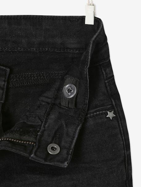 Mädchen Slim-Fit-Jeans WATERLESS, Hüftweite COMFORT Oeko-Tex, Bundweite verstellbar schwarz 7