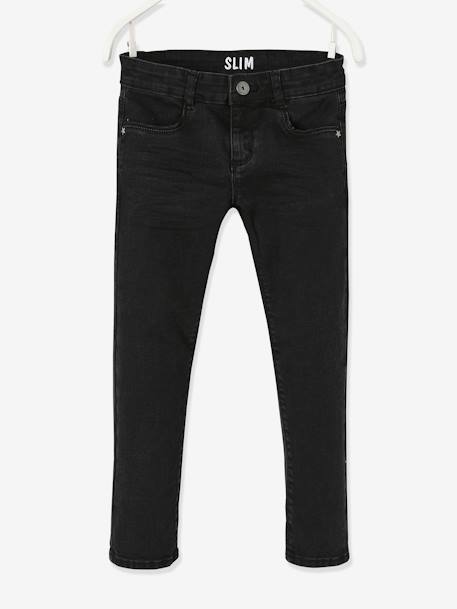 Mädchen Slim-Fit-Jeans WATERLESS, Hüftweite COMFORT Oeko-Tex, Bundweite verstellbar schwarz 3