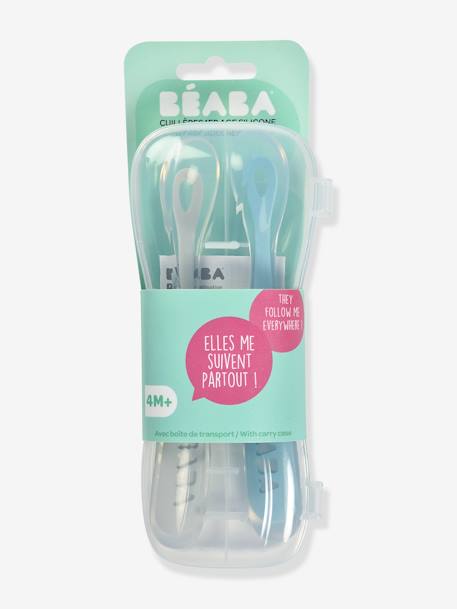 2er-Set Babylöffel BEABA blau/grau+rosa/grau 1