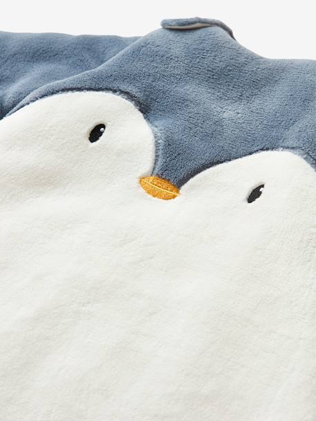 Baby Winterschlafsack PINGUIN, Ärmel abnehmbar - wollweiß/blau - 6