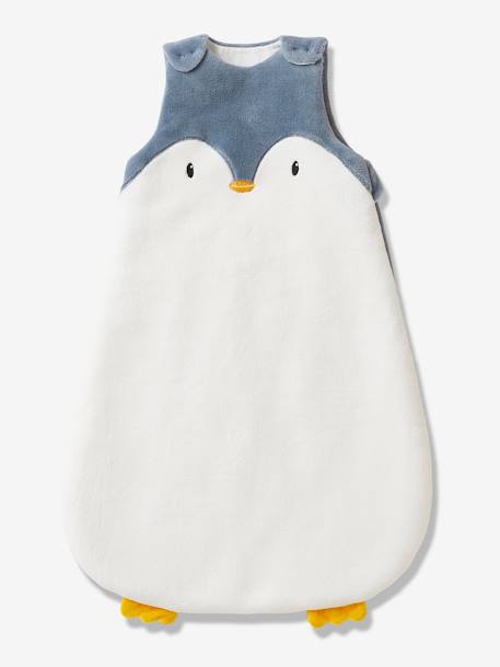 Baby Winterschlafsack PINGUIN, Ärmel abnehmbar wollweiß/blau 3