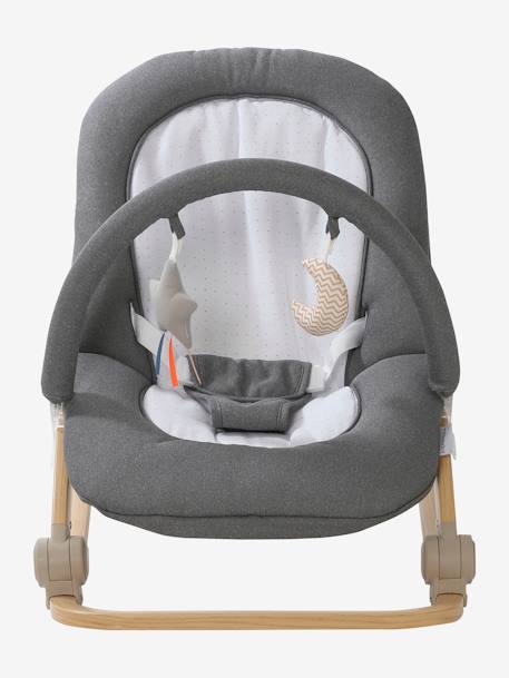 Babywippe mit Spielbogen BABYDREAM - grau/weiß+graugrün+senfgelb - 2