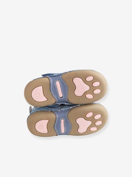 Mädchen Baby Hausschuhe mit Klett, Chambray - blau - 5