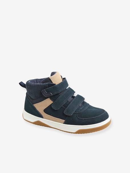 Hohe Jungen Sneakers mit Cord marine 1