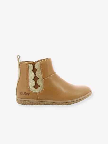 Mädchen Boots VETUDI KICKERS - braun+camelfarben gold+marine metallic - 8