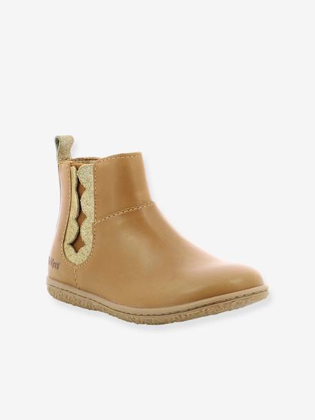 Mädchen Boots VETUDI KICKERS - braun+camelfarben gold+marine metallic - 7