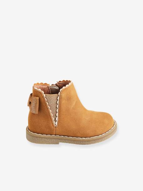 Mädchen Baby Boots mit Dehneinsatz - camelfarben - 2