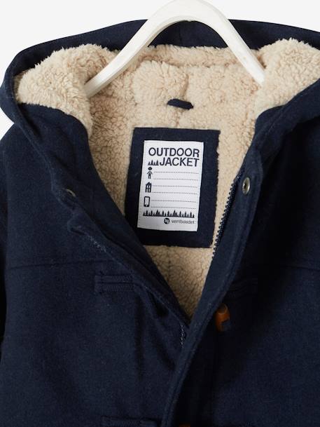 Jungen Dufflecoat mit Teddyfleece-Futter nachtblau 4