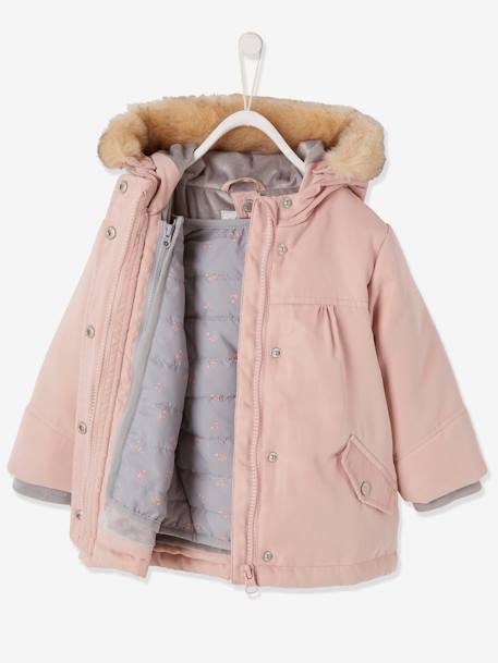 Mädchen Baby 3-in-1-Jacke, Recycling-Polyester marine+zartrosa 14