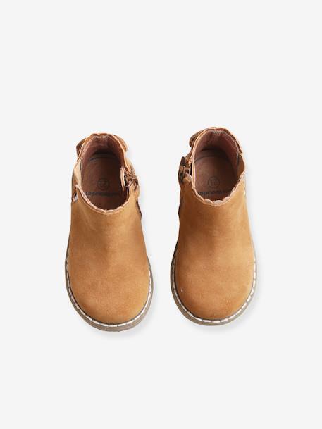 Mädchen Baby Boots mit Dehneinsatz - camelfarben - 4