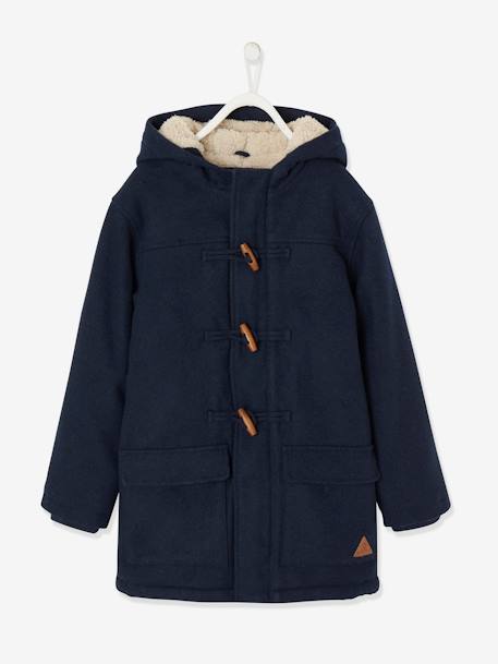 Jungen Dufflecoat mit Teddyfleece-Futter - nachtblau - 1