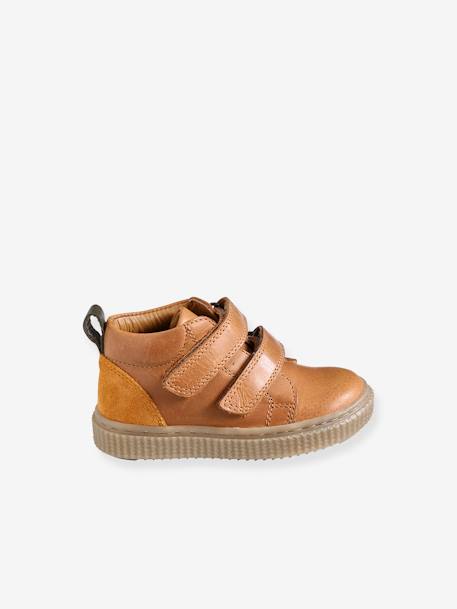 Jungen Baby Boots, Klettverschluss - dunkelblau+graubeige+karamell - 12