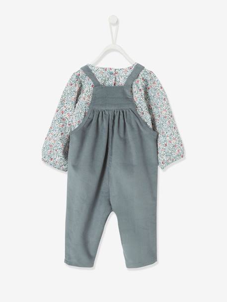 Mädchen Baby-Set: Bluse und Latzhose - hellblau - 5