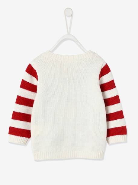 Baby Weihnachts-Pullover mit Pfefferkuchenmann, Unisex Oeko-Tex - wollweiß - 2