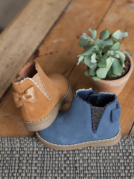 Mädchen Baby Boots mit Dehneinsatz - camelfarben - 6